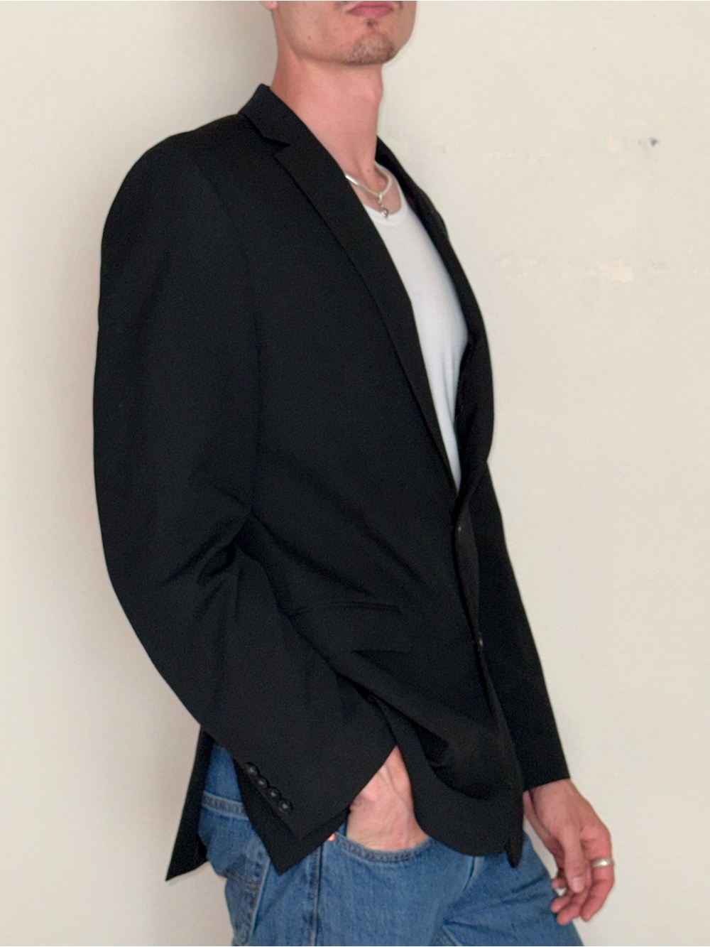 Van Heusen Black Single-Breasted Sport Coat